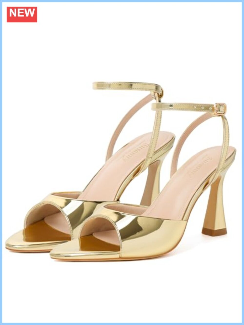 Women's Pointed Open Toe Strappy Chunky Block Heel Sandals Ankle Strap Kitten